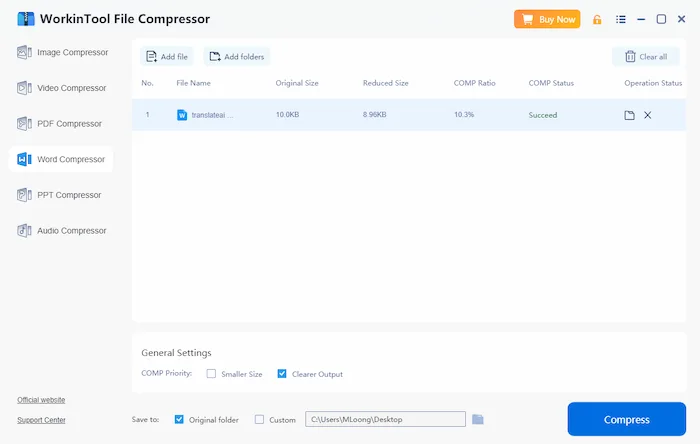 workintool word file compressor