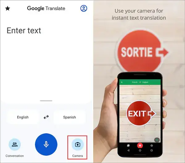 how to scan a picture and translate it through google translate mobile app