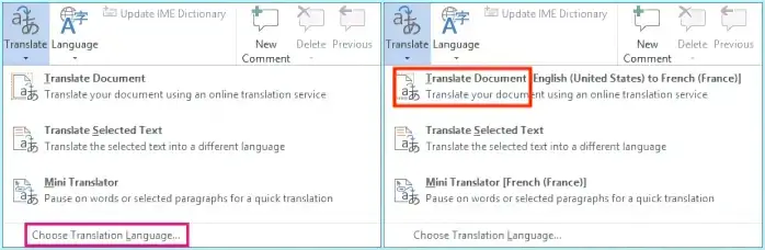 how to translate a whole word document to spanish with built in translation feature whole file