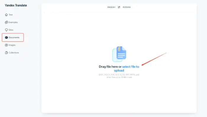 Yandex Translate (step 1)
