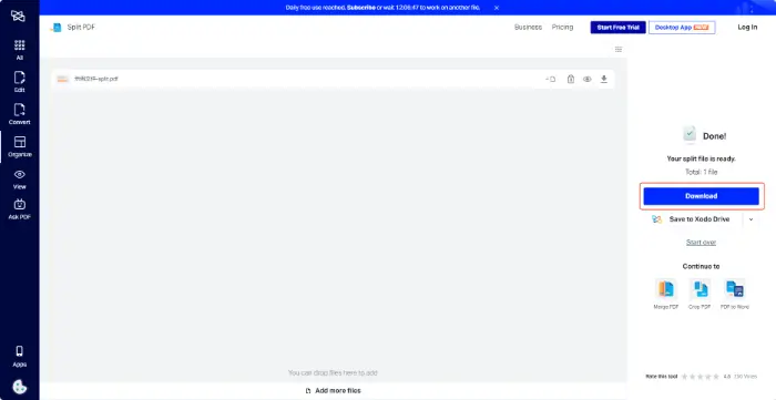 Xodo PDF Online (step 3)