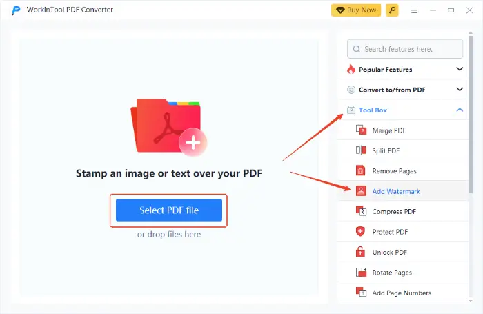 WorkinTool PDF Converter (step 2)
