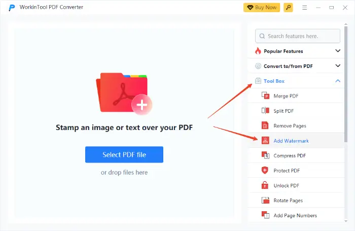 WorkinTool PDF Converter (step 1)