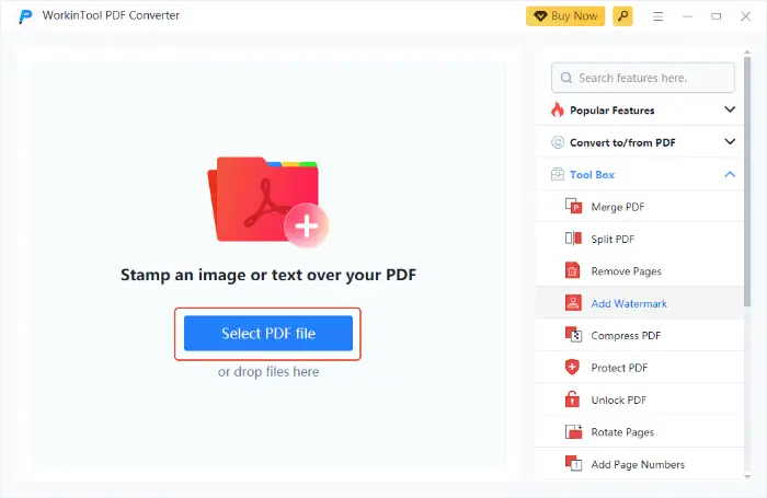 WorkinTool PDF Converter (step 2)