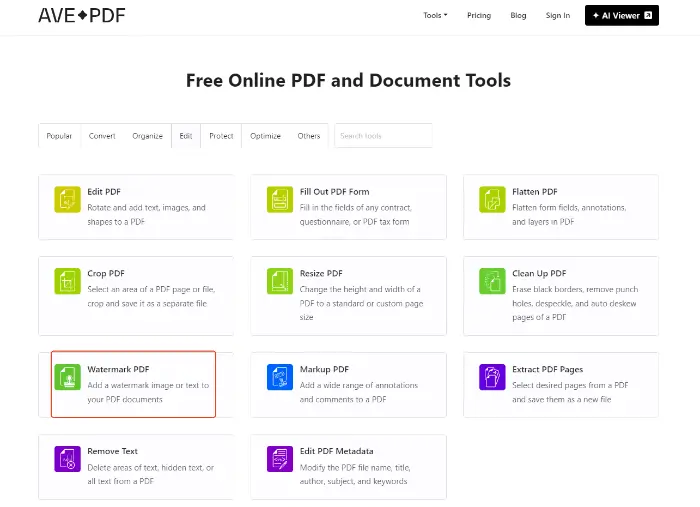 AvePDF (step 1)