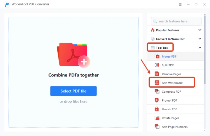 WorkinTool PDF Converter step1