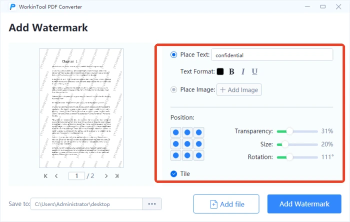 WorkinTool PDF Converter step3