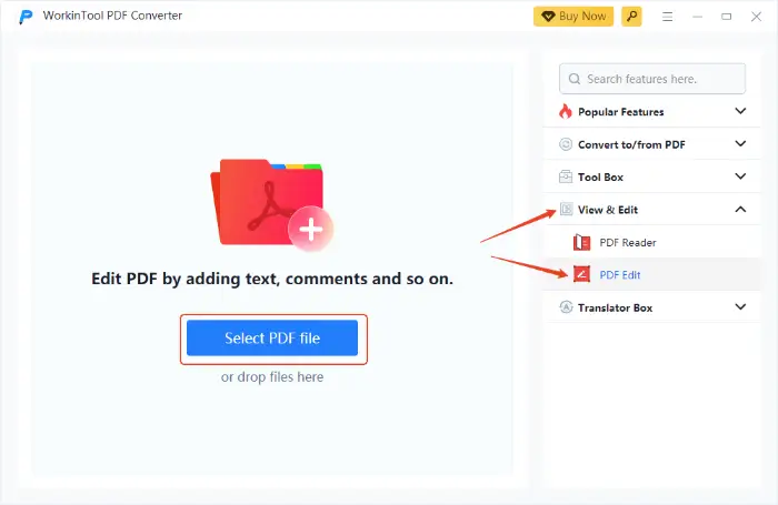 WorkinTool PDF Converter (step 1)