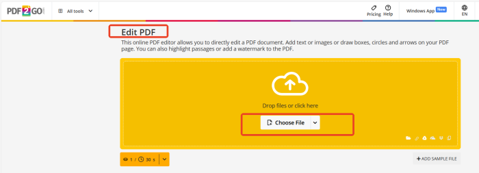 PDF2GO step1