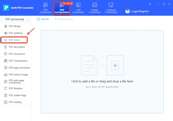 Swift PDF Converter step1