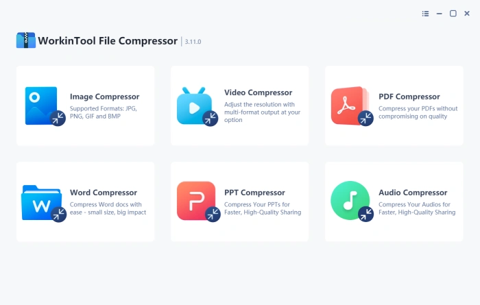 WorkinTool File Compressor Step1