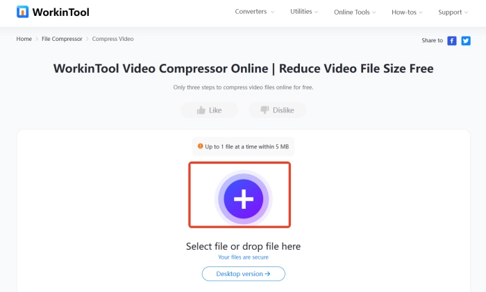 Video Compressor Online step1