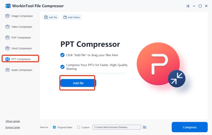 WorkinTool File Compressor step2