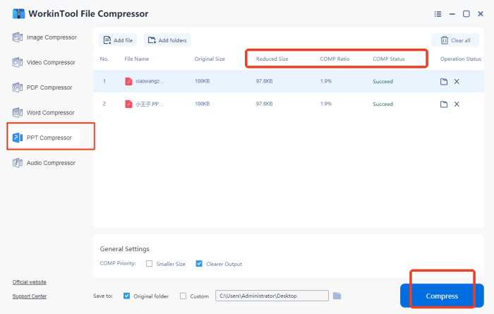 WorkinTool File Compressor step4