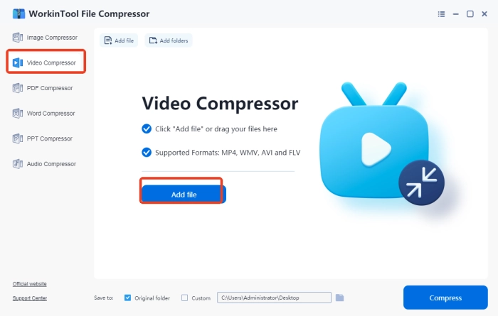WorkinTool File Compressor step2